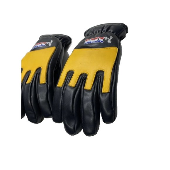 Vintage BMX Bike Gloves, Black and Yellow, Medium-Large - Picture 4 of 13
